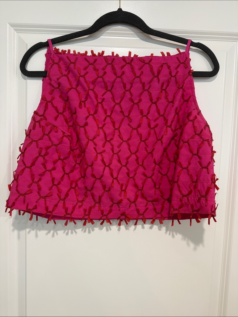 Pearl Hot Pink Textured Cropped Tank